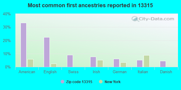 Most common first ancestries reported in 13315