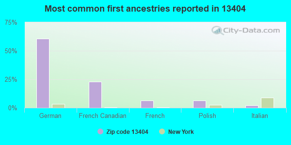 Most common first ancestries reported in 13404