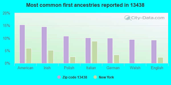 Most common first ancestries reported in 13438