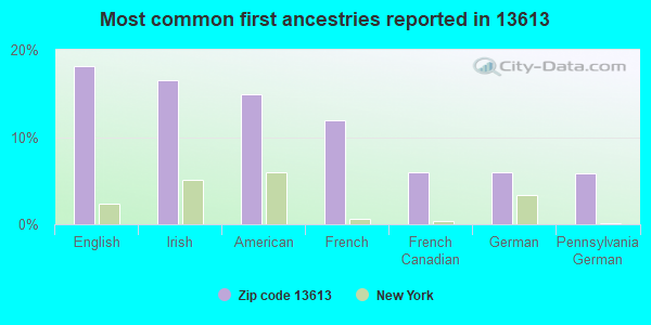 Most common first ancestries reported in 13613