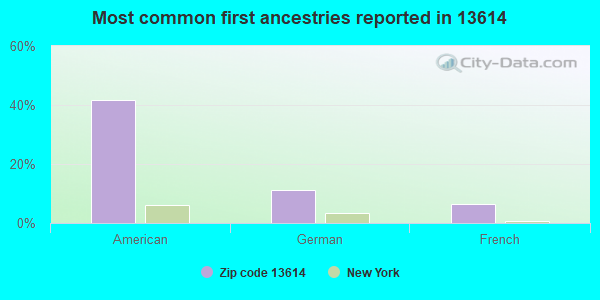 Most common first ancestries reported in 13614