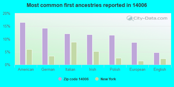 Most common first ancestries reported in 14006