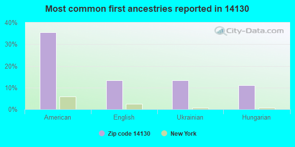 Most common first ancestries reported in 14130