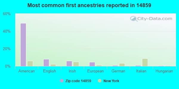 Most common first ancestries reported in 14859