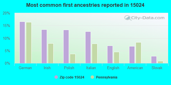 Most common first ancestries reported in 15024