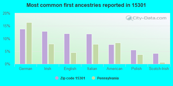 Most common first ancestries reported in 15301