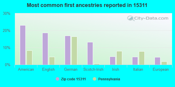 Most common first ancestries reported in 15311