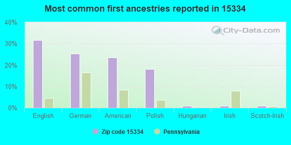 Most common first ancestries reported in 15334