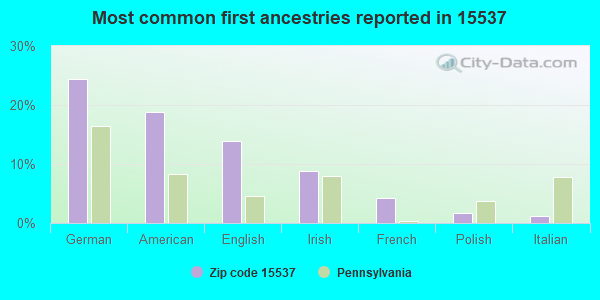 Most common first ancestries reported in 15537