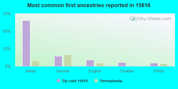 Most common first ancestries reported in 15616