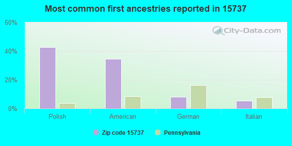Most common first ancestries reported in 15737