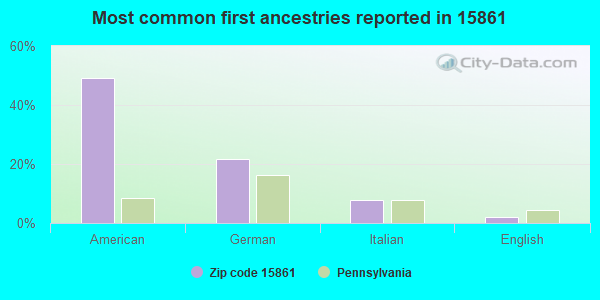 Most common first ancestries reported in 15861