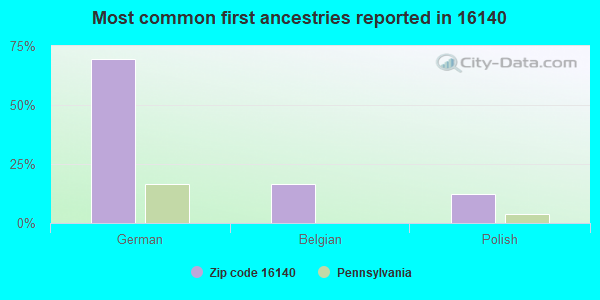 Most common first ancestries reported in 16140