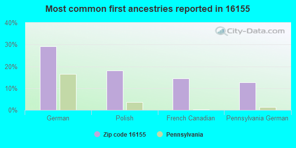 Most common first ancestries reported in 16155