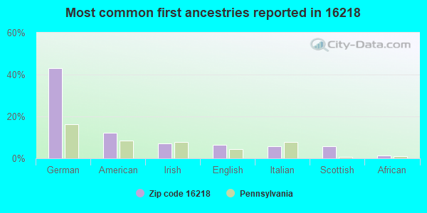 Most common first ancestries reported in 16218