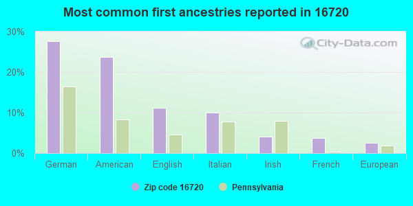 Most common first ancestries reported in 16720