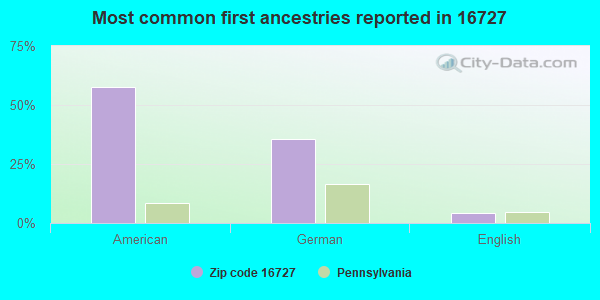Most common first ancestries reported in 16727