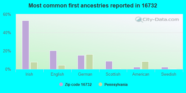 Most common first ancestries reported in 16732