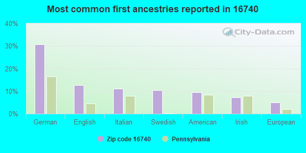 Most common first ancestries reported in 16740