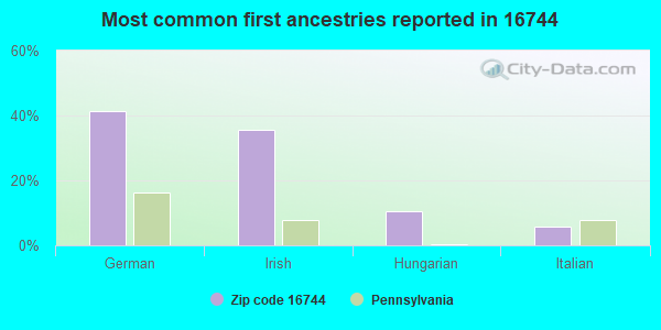 Most common first ancestries reported in 16744