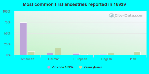 Most common first ancestries reported in 16939