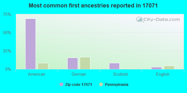 Most common first ancestries reported in 17071