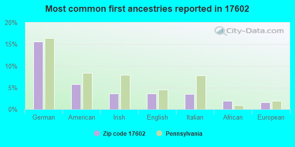 Most common first ancestries reported in 17602