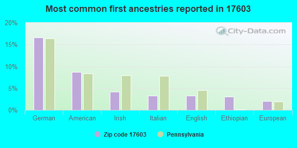 Most common first ancestries reported in 17603