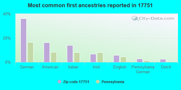 Most common first ancestries reported in 17751