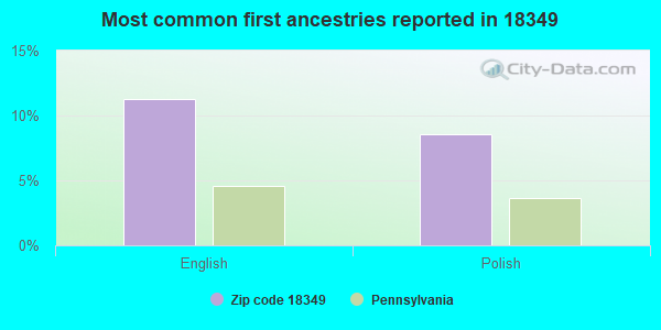 Most common first ancestries reported in 18349