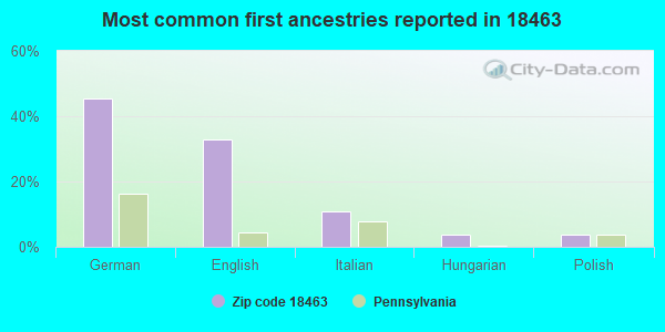 Most common first ancestries reported in 18463