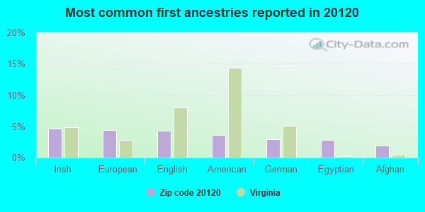 Most common first ancestries reported in 20120