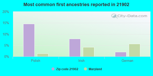 Most common first ancestries reported in 21902
