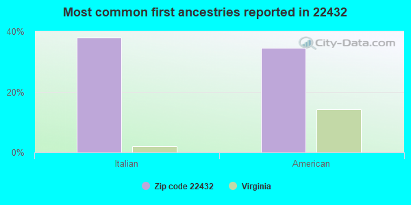 Most common first ancestries reported in 22432