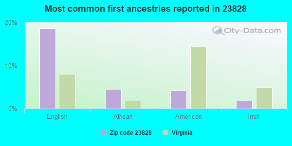 Most common first ancestries reported in 23828