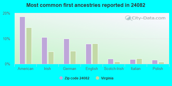 Most common first ancestries reported in 24082