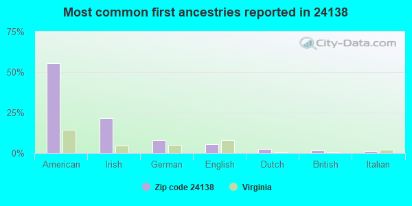 Most common first ancestries reported in 24138