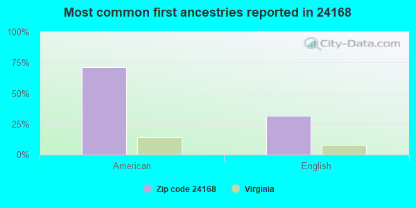 Most common first ancestries reported in 24168