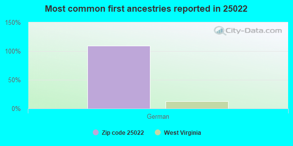 Most common first ancestries reported in 25022