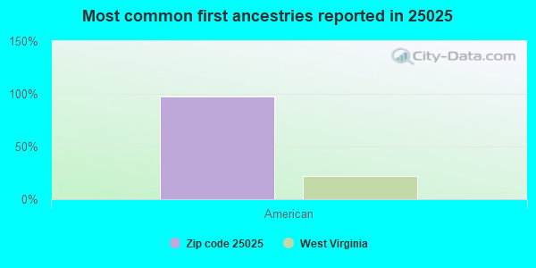 Most common first ancestries reported in 25025