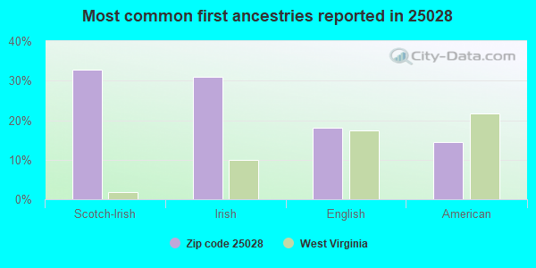 Most common first ancestries reported in 25028