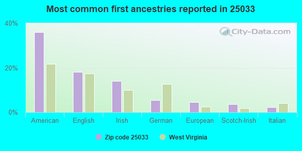 Most common first ancestries reported in 25033