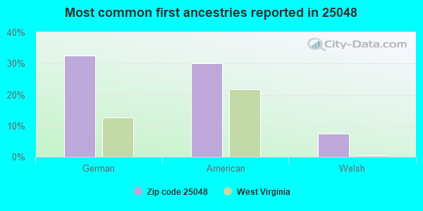 Most common first ancestries reported in 25048