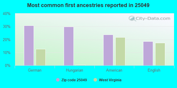Most common first ancestries reported in 25049