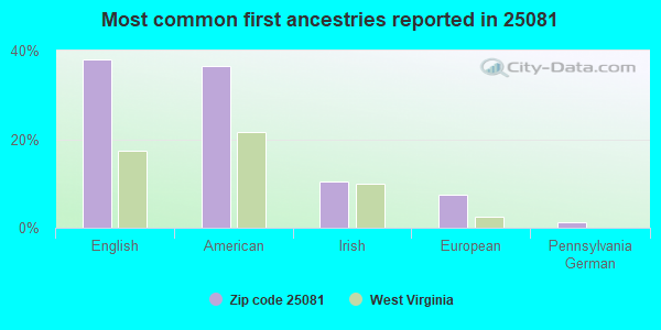 Most common first ancestries reported in 25081