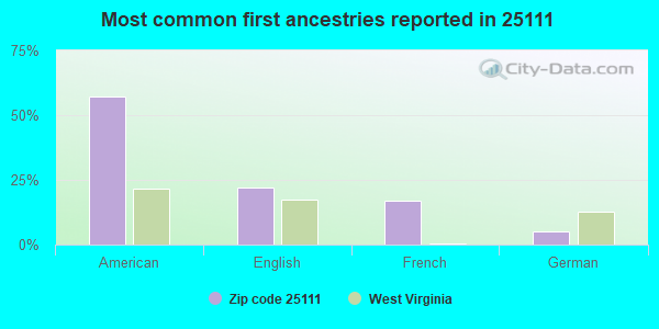 Most common first ancestries reported in 25111