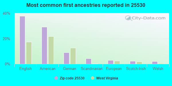 Most common first ancestries reported in 25530