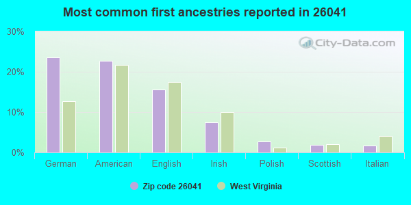 Most common first ancestries reported in 26041