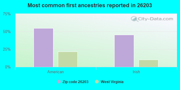 Most common first ancestries reported in 26203