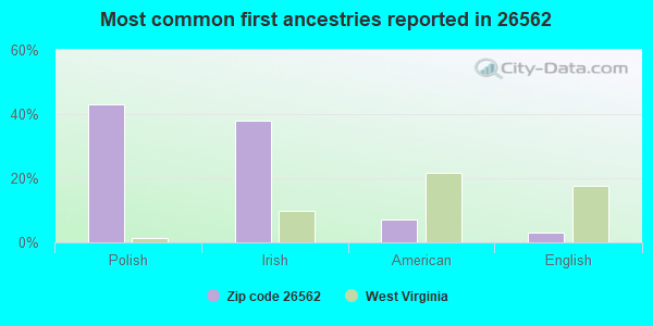 Most common first ancestries reported in 26562